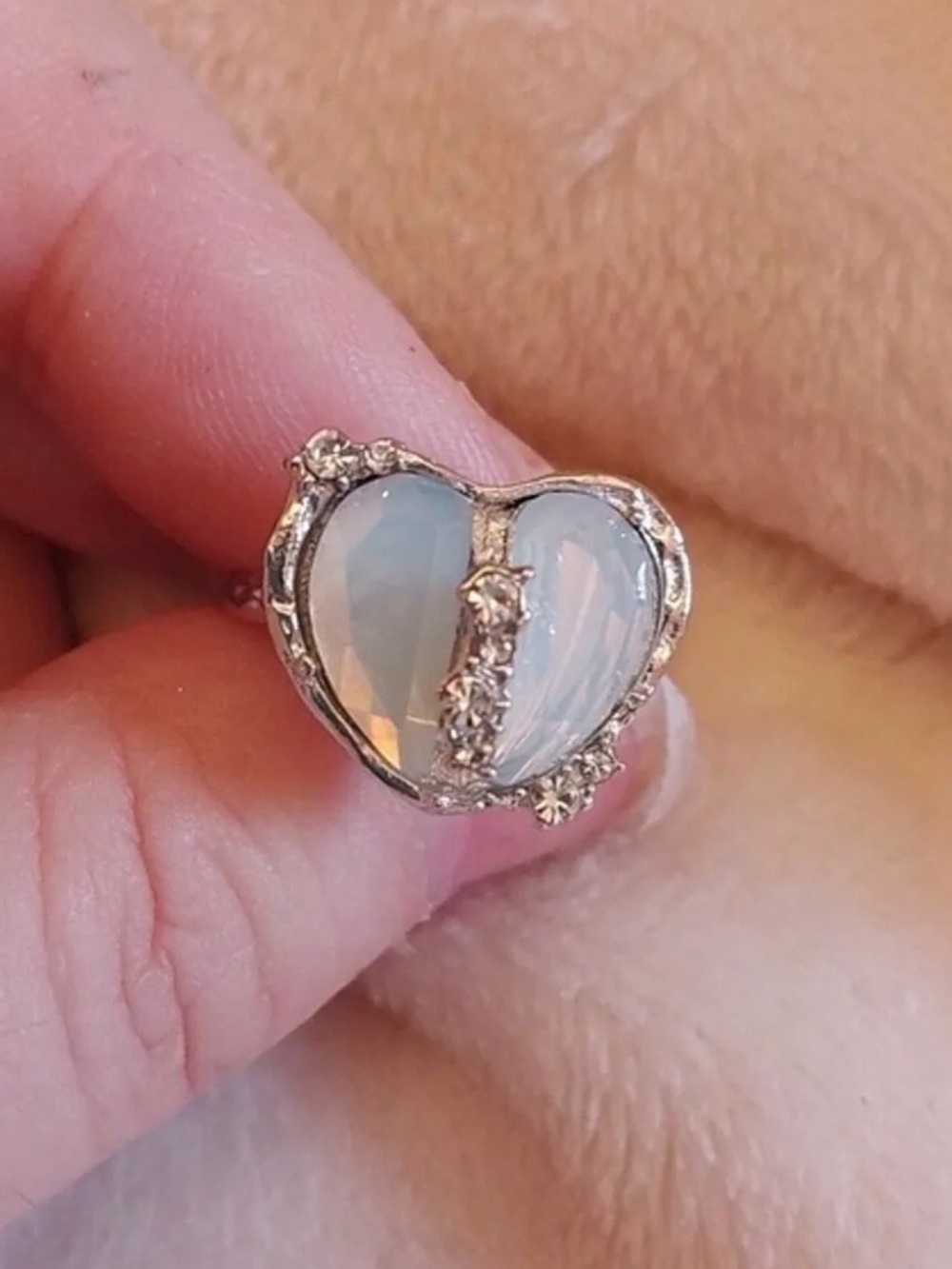 Y2K Aesthetic Split Heart Fashion Ring